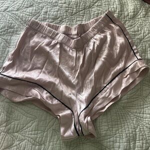 Victoria's Secret Satin Sleep Shorts - Light Pink with Black Trim